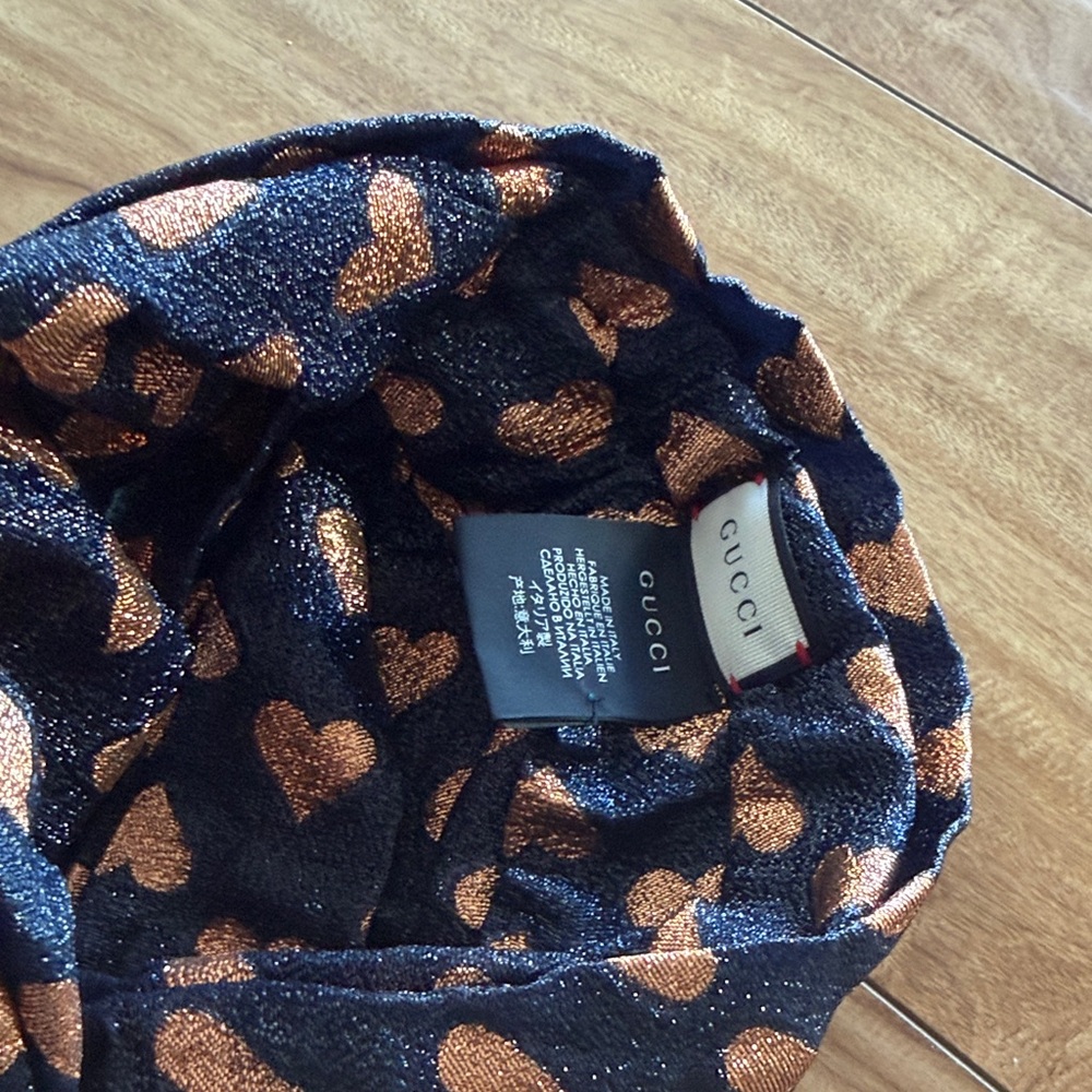 Gucci Black and Gold Heart Lucina Headband - Picture 3 of 4